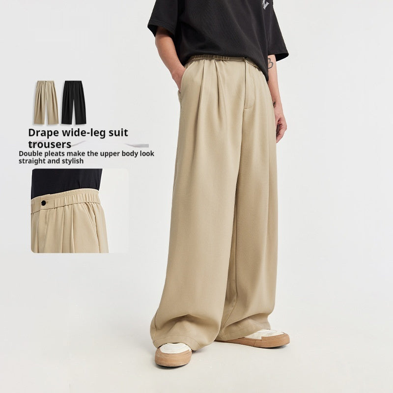 Draping Wide-leg Suit Trousers Loose Wide Leg